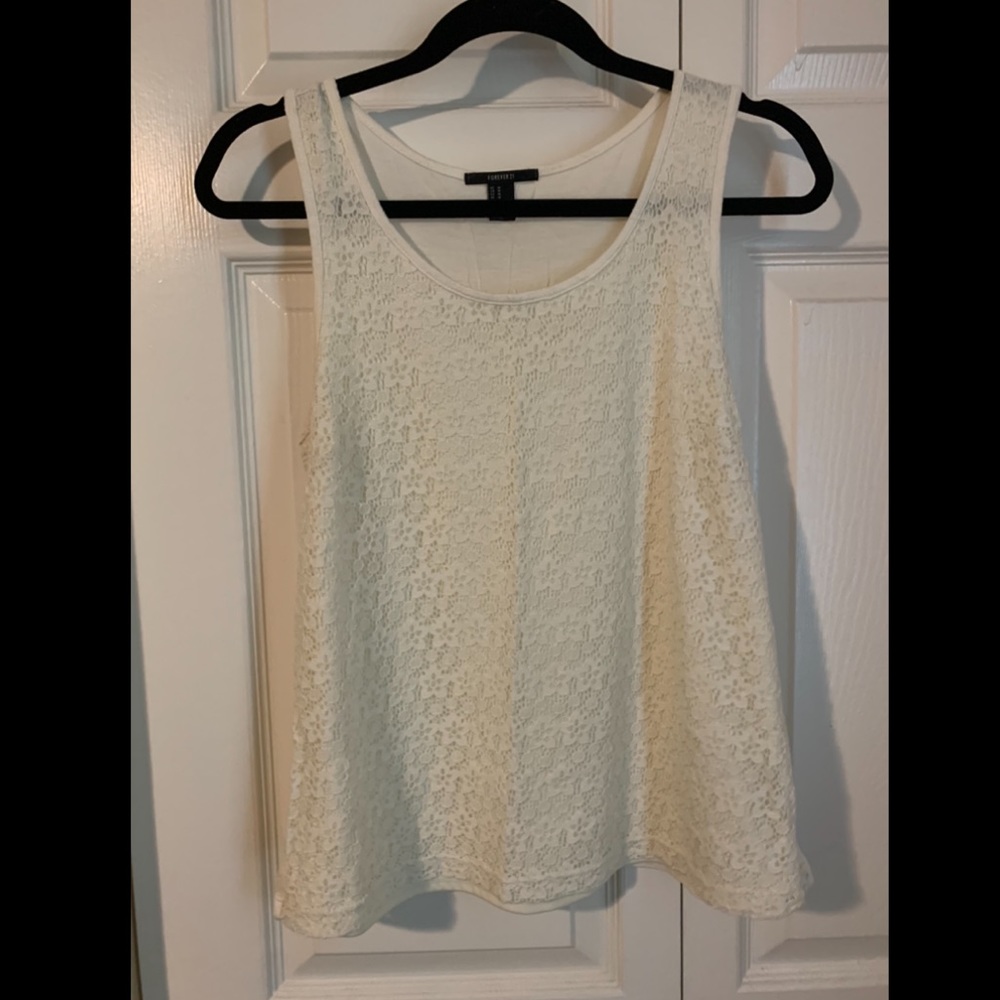 Off white, lace tank top